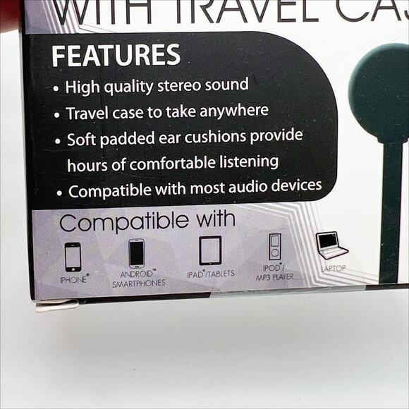 New in Box Bass Jaxx Black Wired Ear Buds with Travel Case - Picture 2 of 4